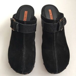 Via Spiga Black Suede Mules Clogs